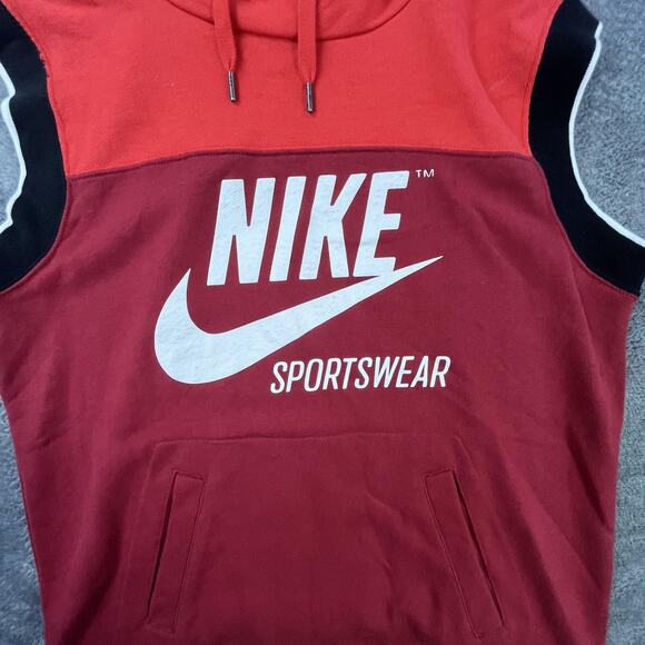 Nike Sportswear Sleeveless Hoodie Red Black White XS Pullover 2017 Style - Picture 5 of 10